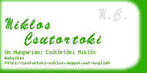 miklos csutortoki business card